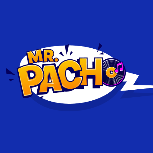 Pacho Logo Blue BG Text